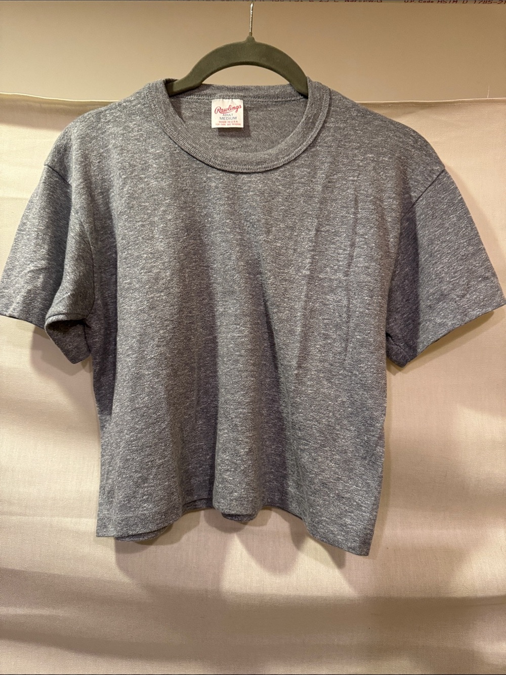 Vintage Rawlings Gray Short Sleeve Crop Tee